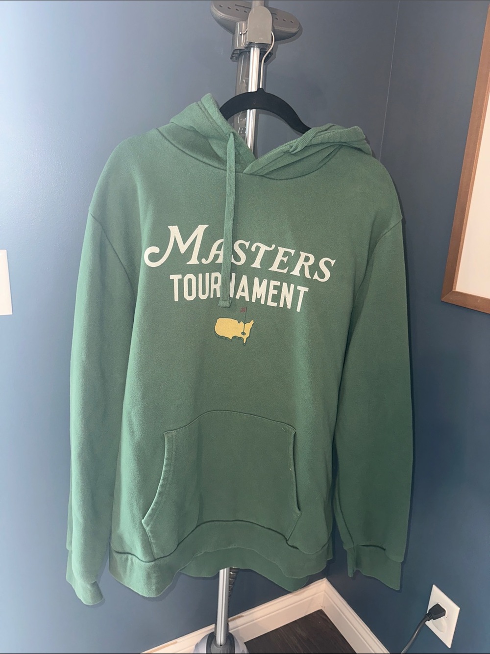 Masters Green Hooded Sweatshirt with White Text and Yellow Logo